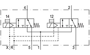 AC-5VLV-0005 2x3/2-Directional Valve, Series AV03 Diagram