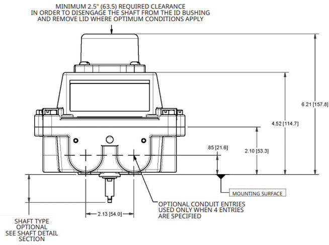 DXS Stainless Steel Valve Controller Dimensions