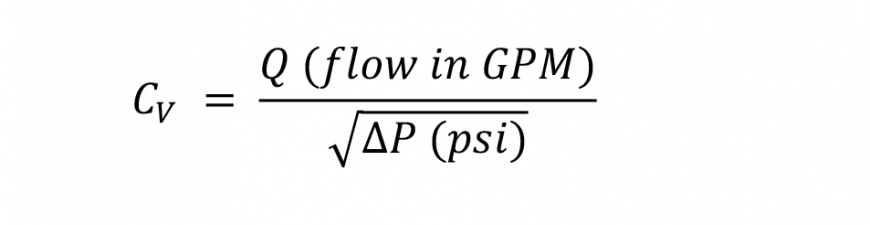 formula for calculating the valve capacity