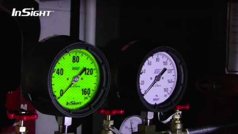  Pressure and temperature instrument dials with big, bright numbers increase instrument visibility and readability